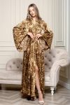 Жіночий атласний халат кімоно з леопардовим принтом